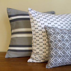 Grey Bold Stripe Pillow Cover