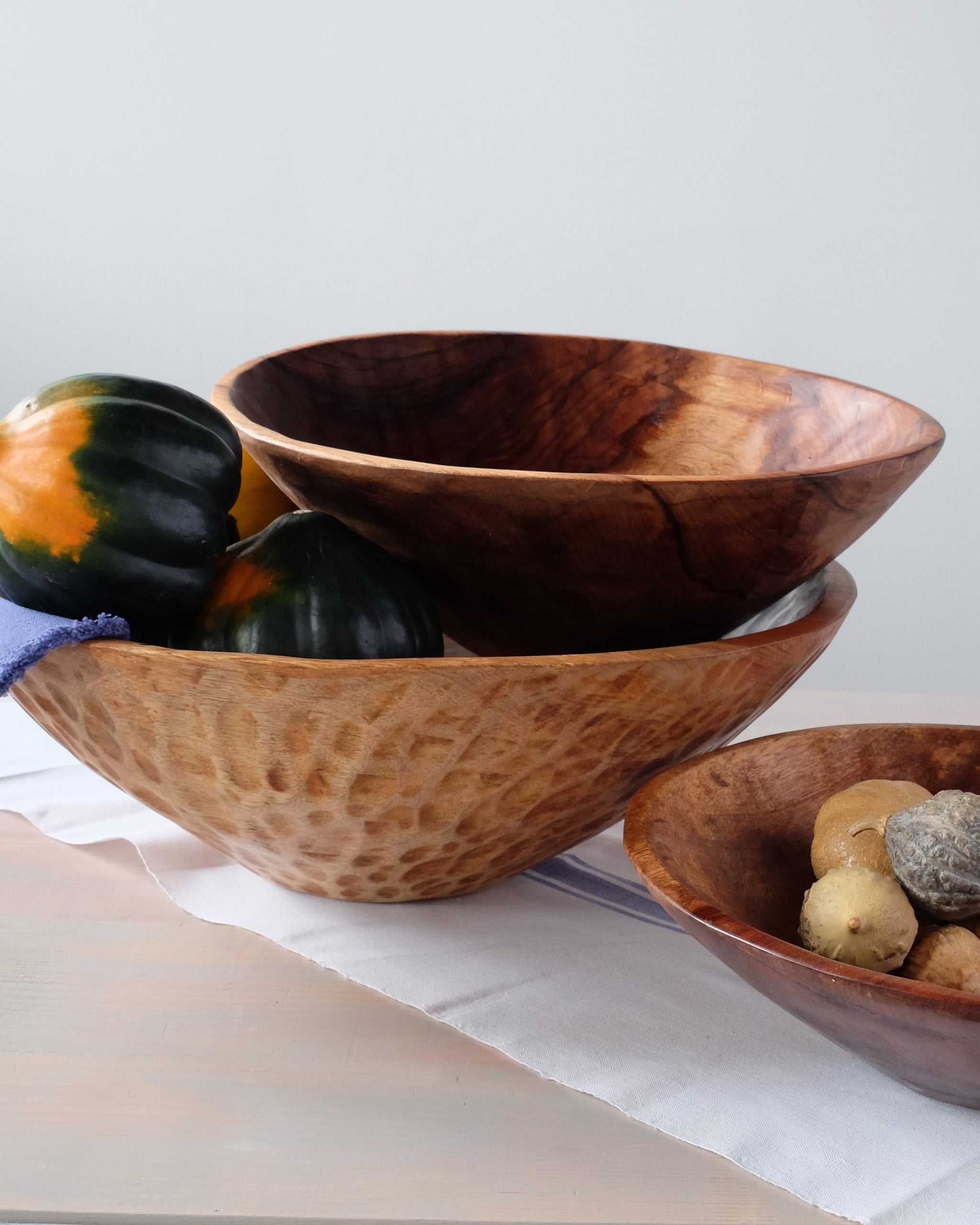 Carved Wooden Trays For Sale Wide Hachi Teak Wood Serving Bowl