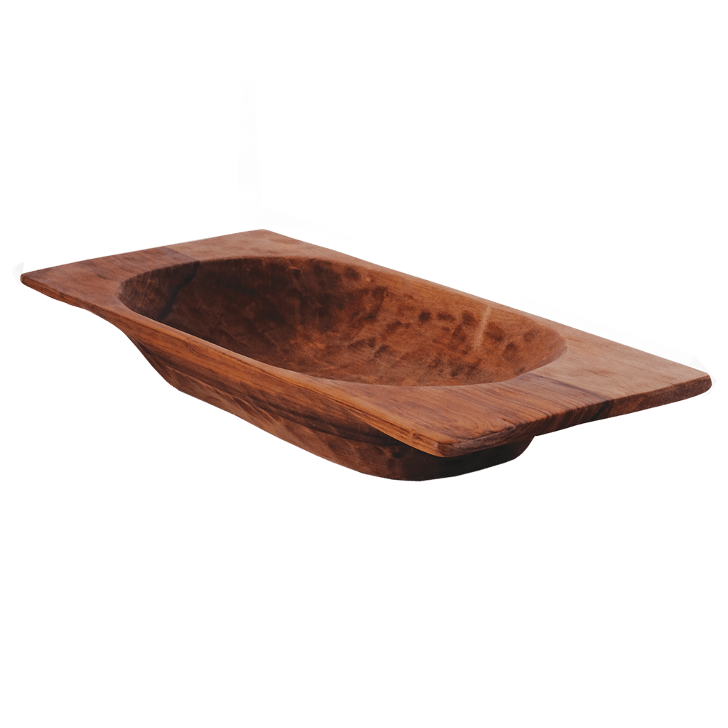 Large Wood Dough Bowl Tray