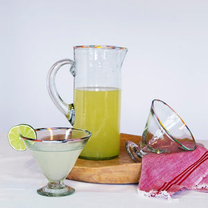 Multi Rim Margarita Glass with multi rim pitcher