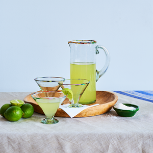Multi Rim Margarita Glass with multi rim pitcher