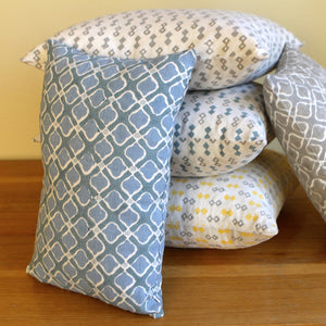 Blue Petal Silk Pillow Cover