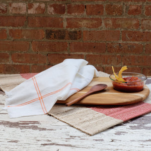 Oversize Orange Classic Stripe Cotton Dinner Napkins