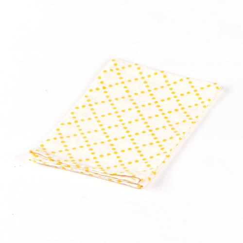 Yellow Dotted Cotton Dinner Napkins - Set of 4