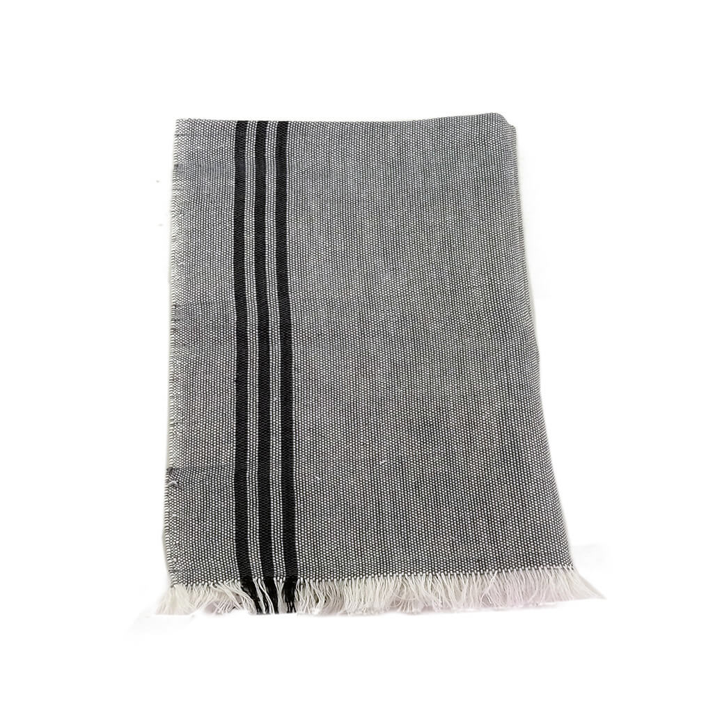 Slate Chambray with Black Dinner Napkins