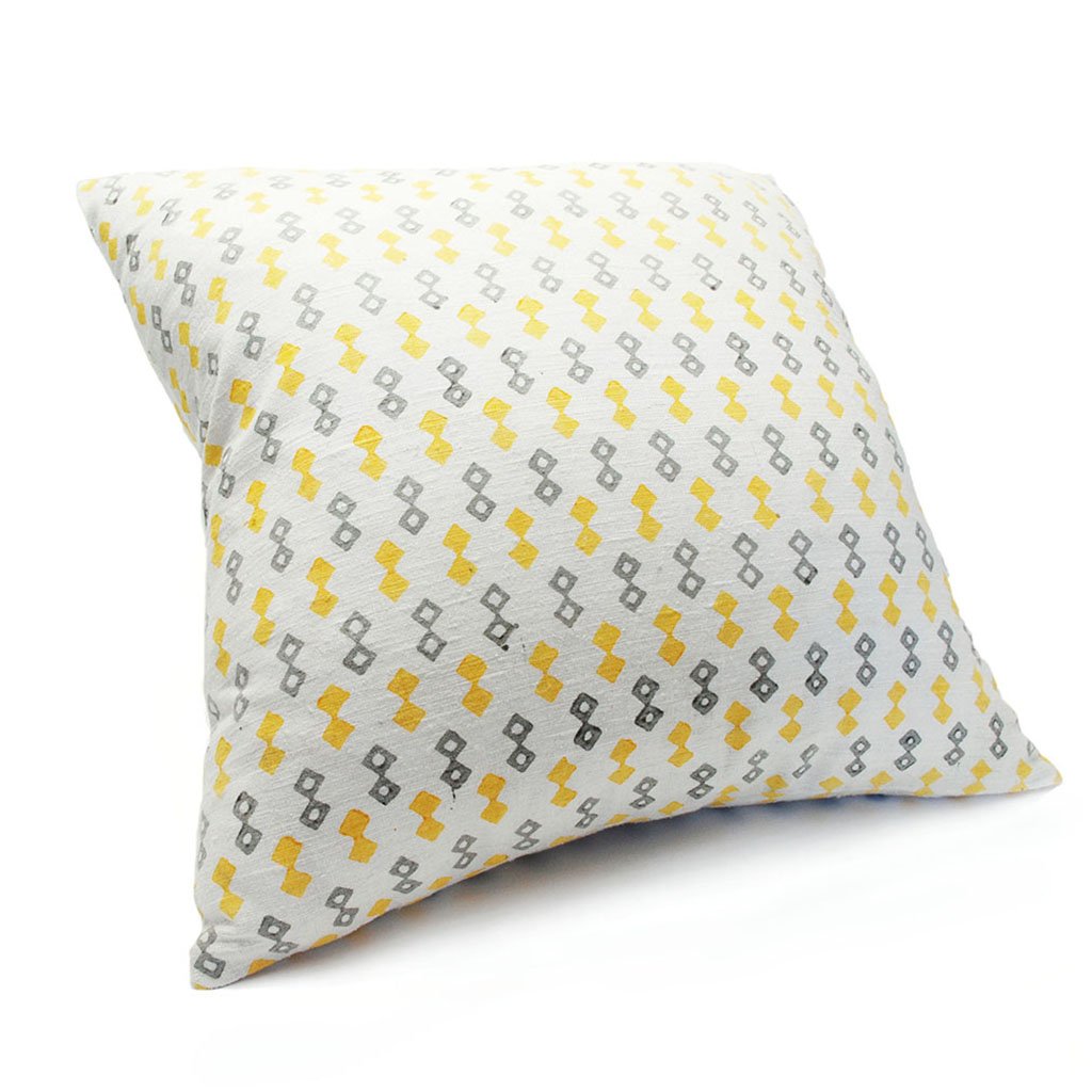 Yellow Diamond Silk Pillow Cover