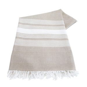 Wheat with White Stripes Tablecloth