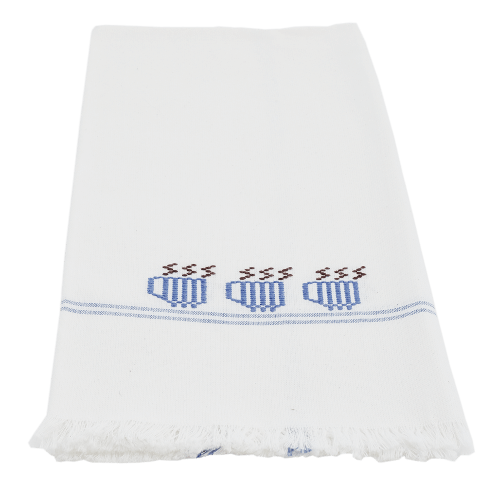 Blue 3 Mugs Design Kitchen Towel (Set of 2)