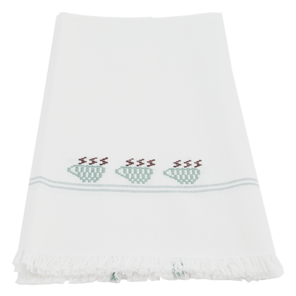 Jade 3 Teacups Kitchen Towels - Set of 2