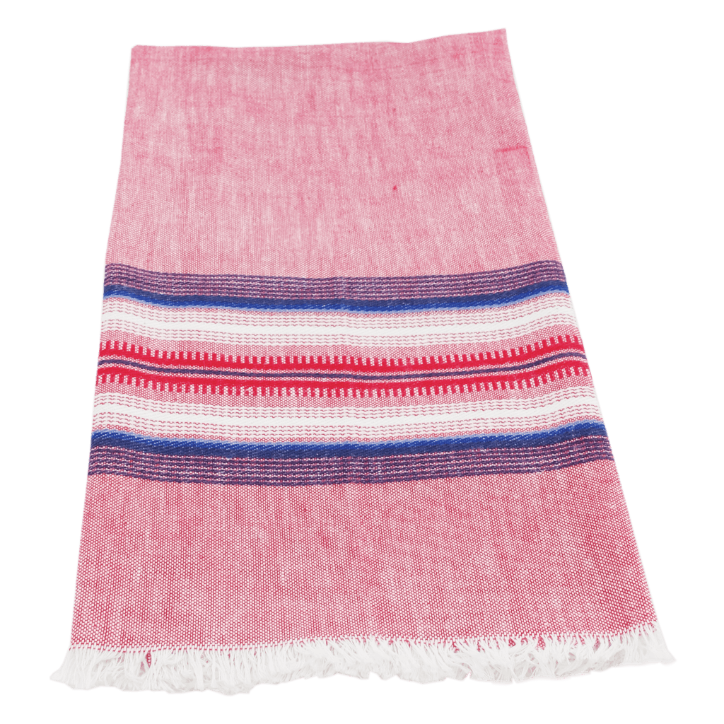 Red with Blue Chambray Kitchen Towels 