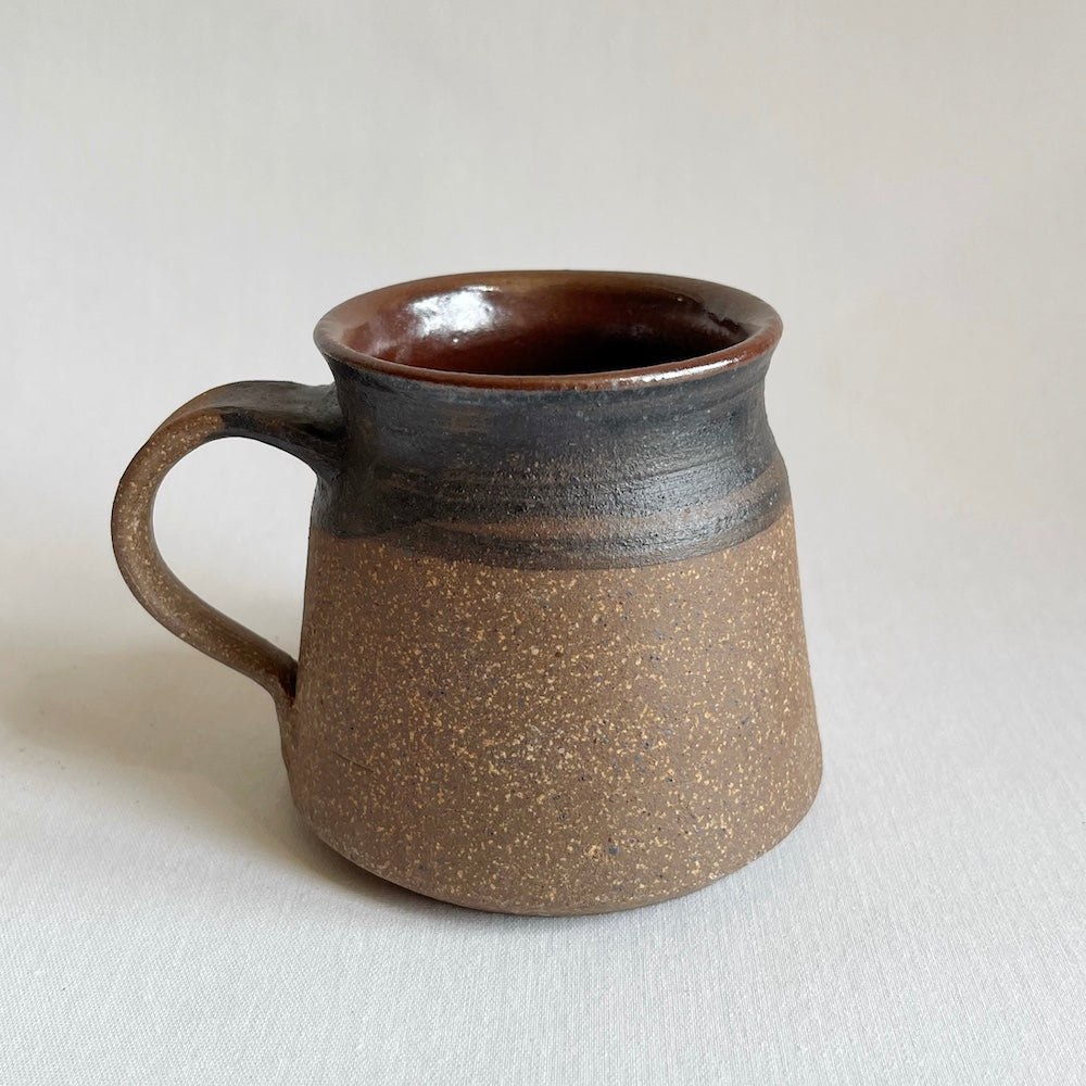 TerraKlay handmade ceramic black rustic espresso cup