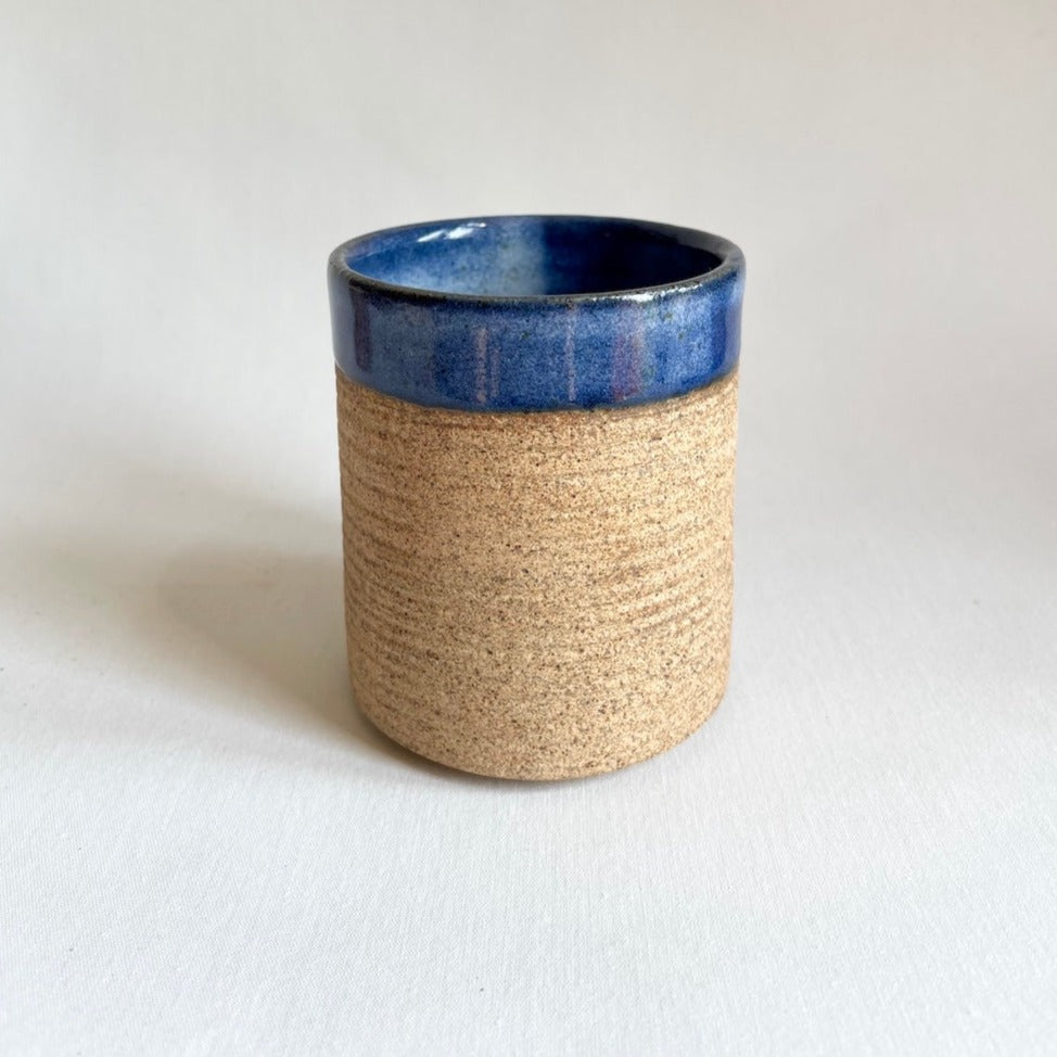 TerraKlay blue tumbler cup or water glass all handmade