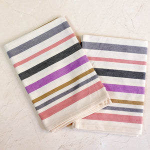 Two kitchen towels in cotton with colored stripes by TerraKlay