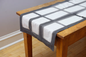 Chechi Rectangle Pattern Grey Table Runner TerraKlay