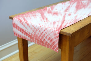 Long Tie-Dye Gold Pink Table Runner | TerraKlay