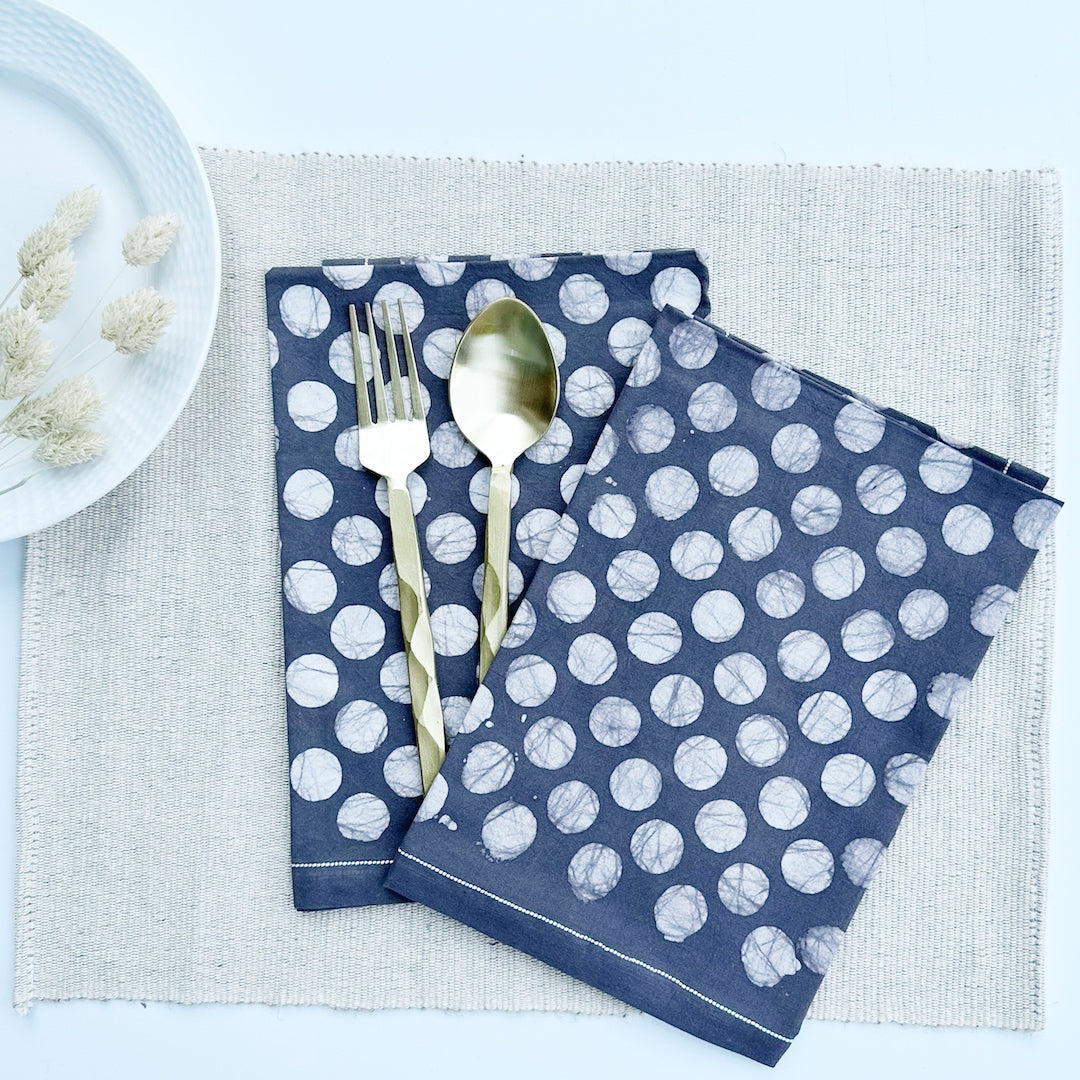 Polka Dots Dinner Cloth Napkins