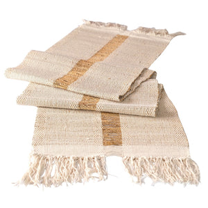 Neutral Banana Fiber and Cotton Table Runner| TerraKlay