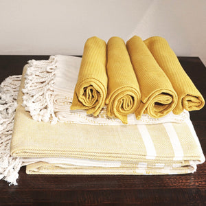 TerraKlay yellow wash cloth in a set of 4 for the kitchen or bathroom.
