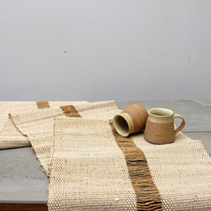 Neutral Banana Fiber and Cotton Table Runner| TerraKlay