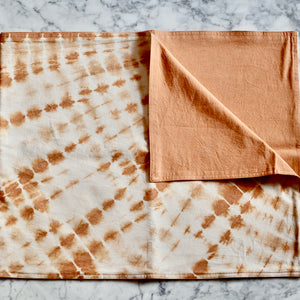 Reversible Shibori Tie-Dye Orange Table Runner | TerraKlay