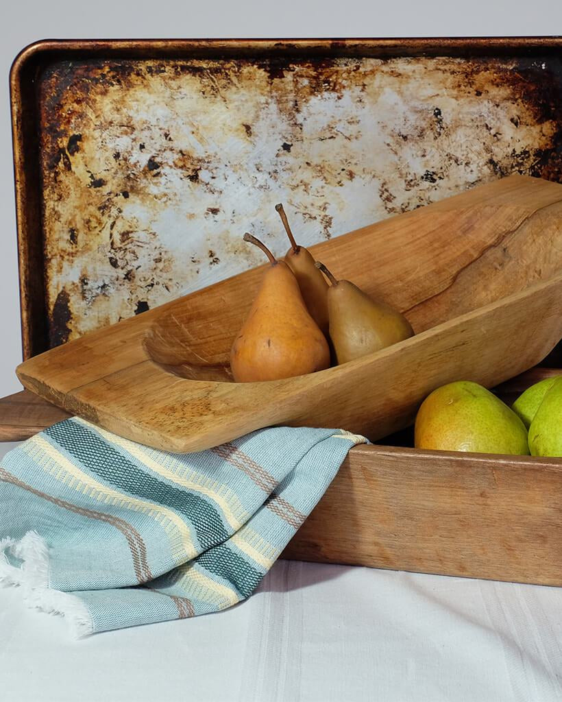 Small Wood Dough Bowl Tray
