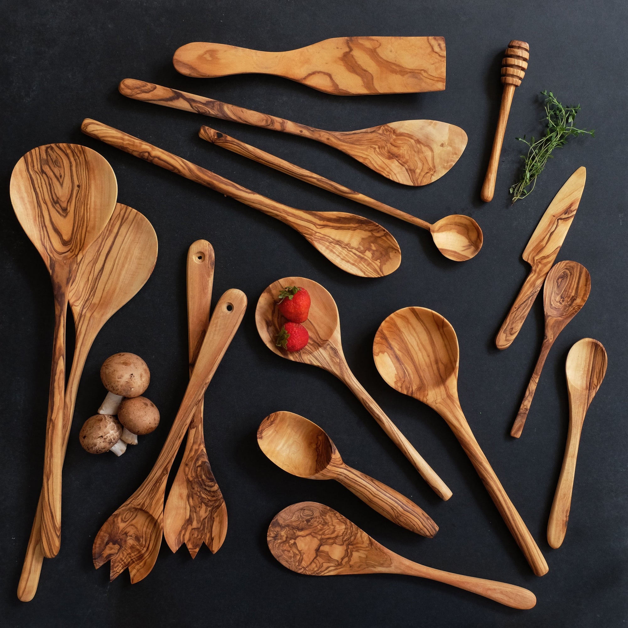 Olive Wood Deep Spoon