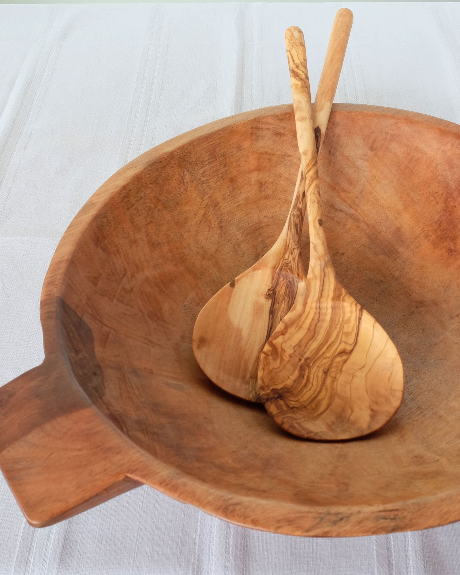 Large 19 inch Wood Bowl with Handles