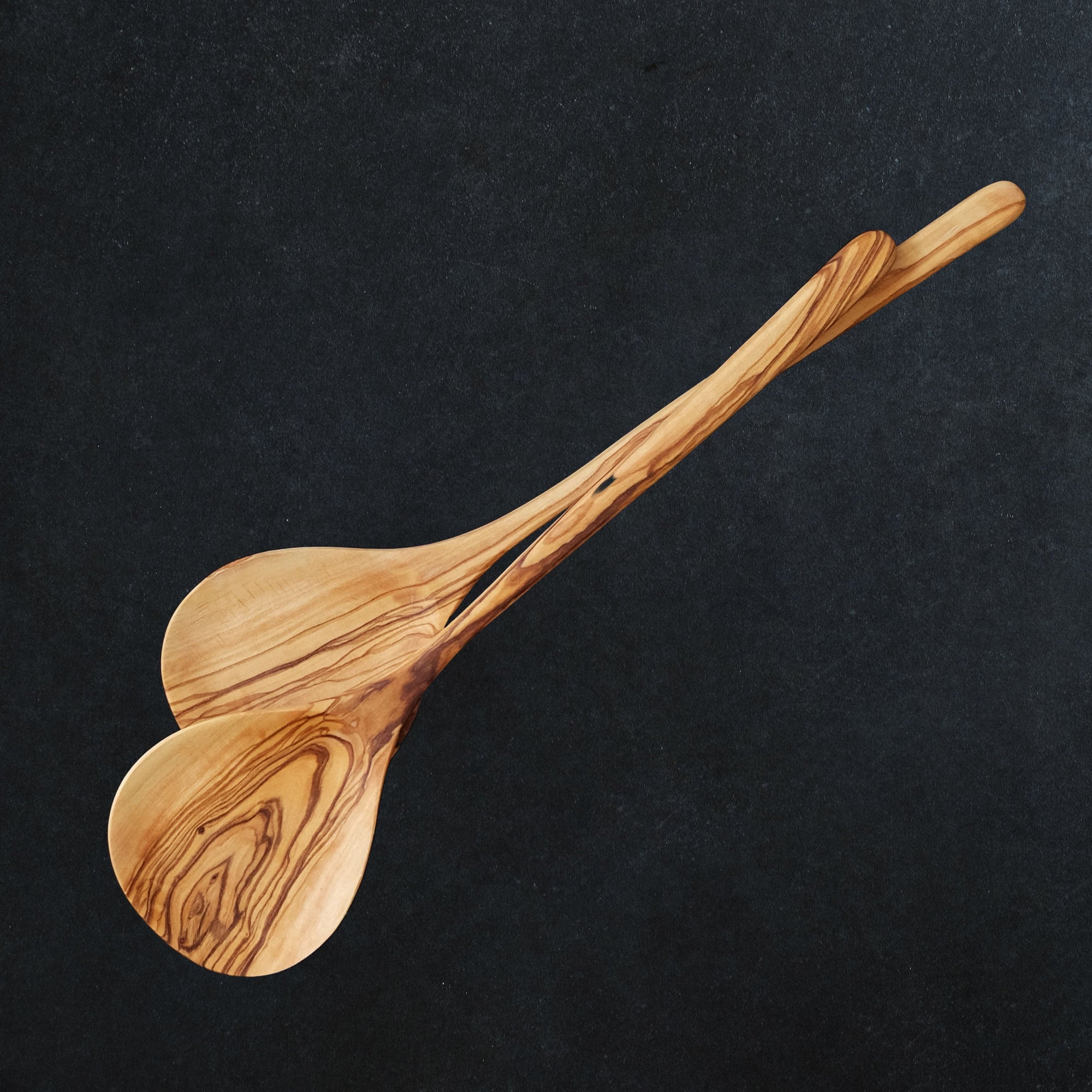 Olive Wood Simple Salad Servers