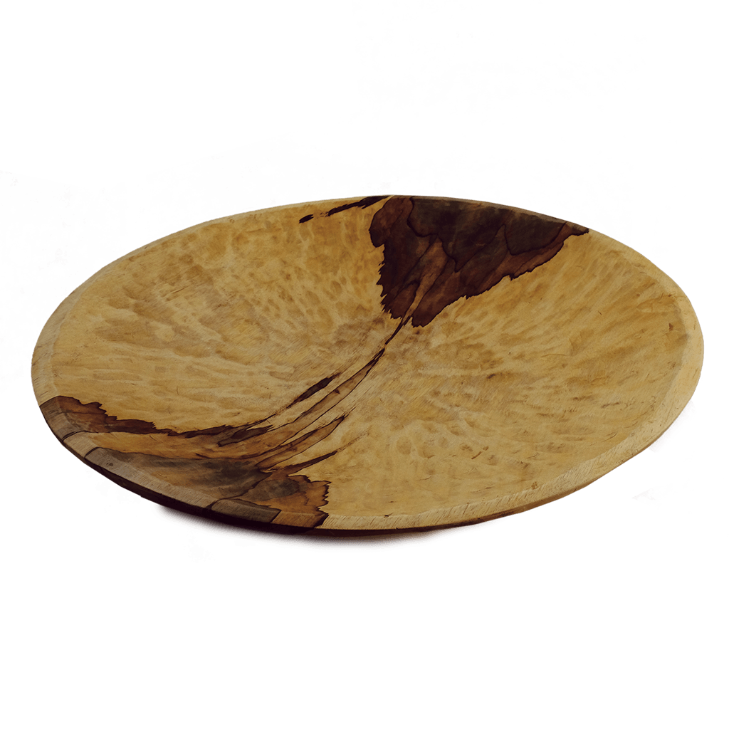 Shallow Large Wood Bowl Plate - 24 inch