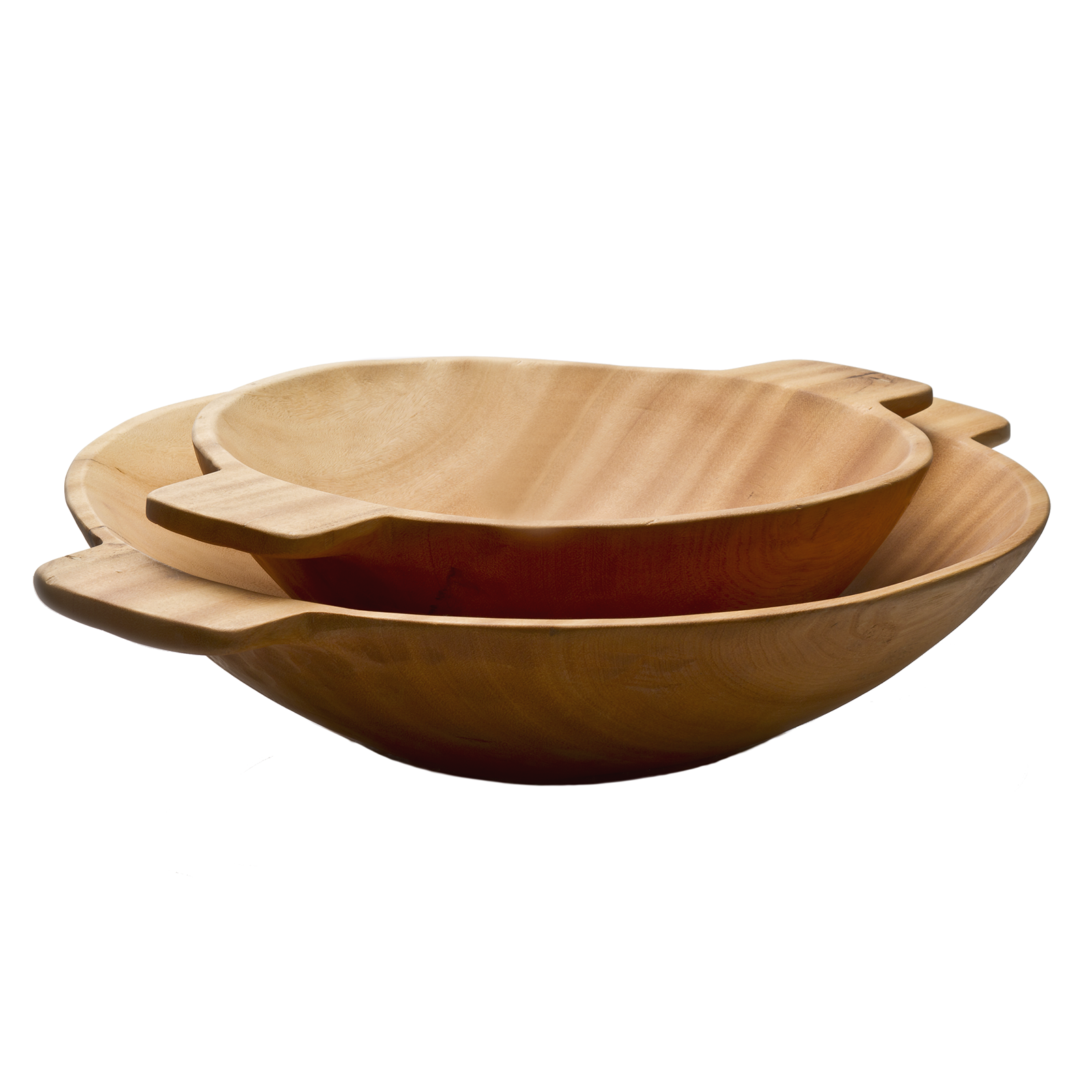 Large Wood Bowl with Handles - 19 inch