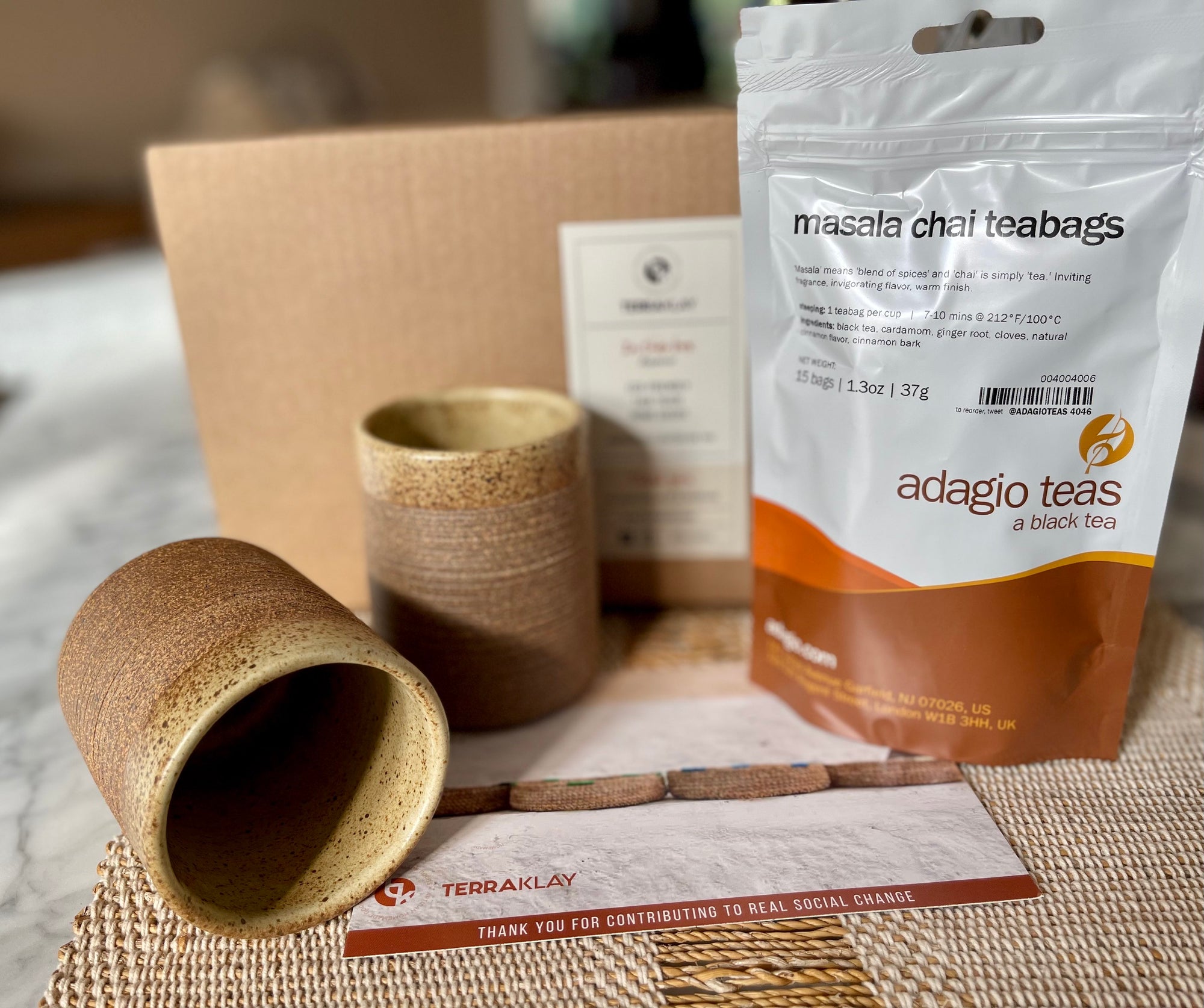 White Tumbler Mugs And Tea Gift Box Gift Set TerraKlay