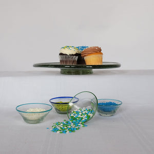 cake_plate_ and Tiny Green Rim Glass Bowl