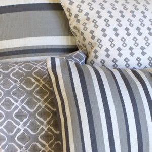 Grey Narrow Stripe Pillow Cover