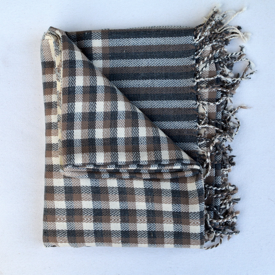 Checkered Merino Wool Throw |TerraKlay