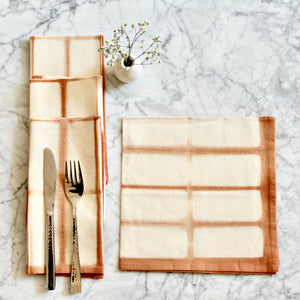 Chechi Rectangle Pattern Shibori Cotton Napkins Napkins TerraKlay