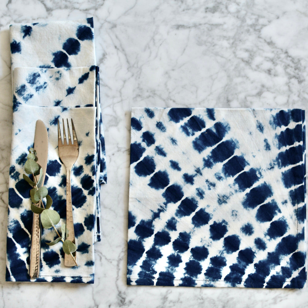 Geetha Shibori Tie-Dye Cotton Napkins Napkins TerraKlay