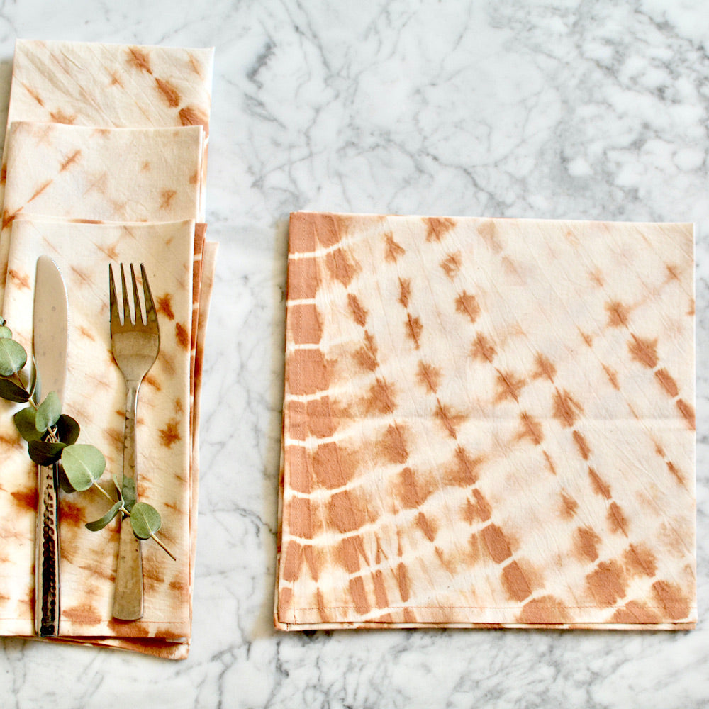 Shibori Indigo Table Napkins, Cotton Cloth Napkins, Hand Dyed